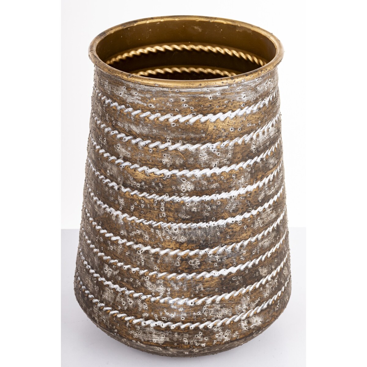 Wazon metalowy złoty 29,5x21,5x21,5 cm CONO
