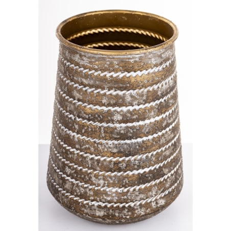 Wazon metalowy złoty 29,5x21,5x21,5 cm CONO