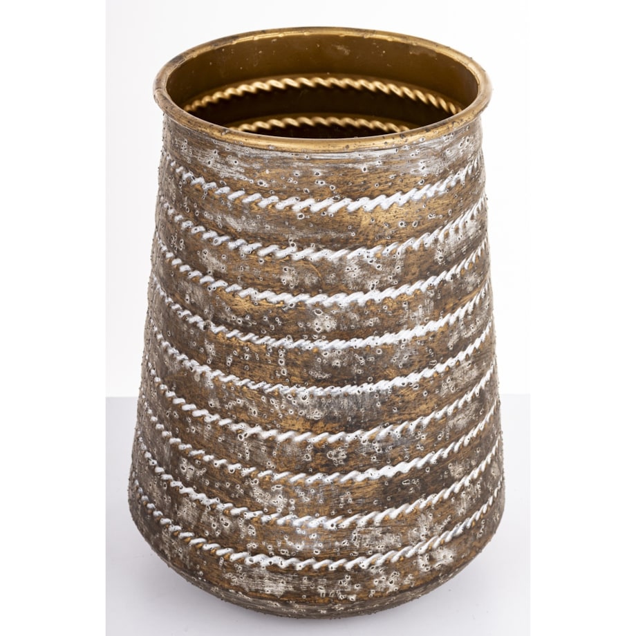 Wazon metalowy złoty 29,5x21,5x21,5 cm CONO