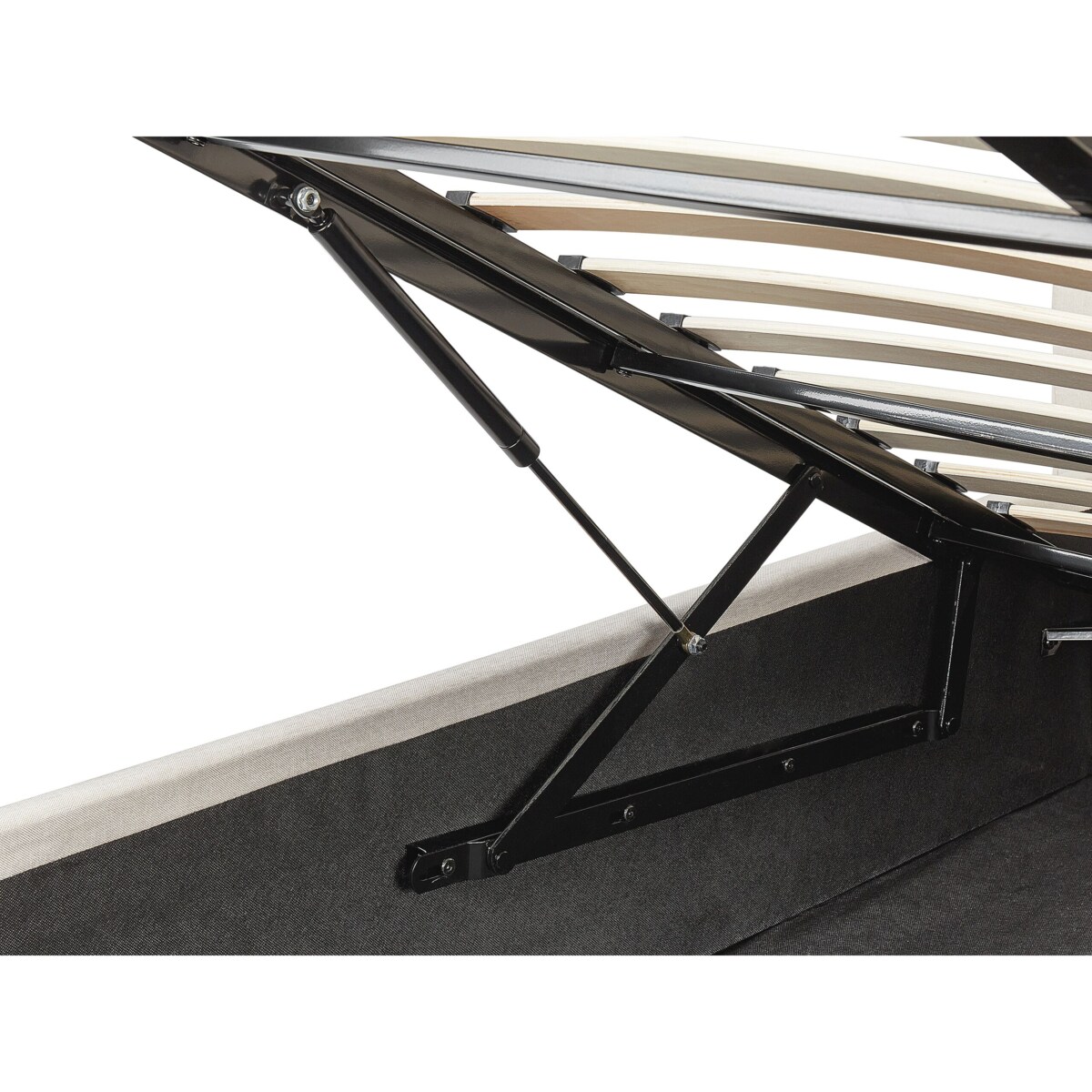 Łóżko z pojemnikiem ORBEY 140 x 200 cm Jasnobeżowy