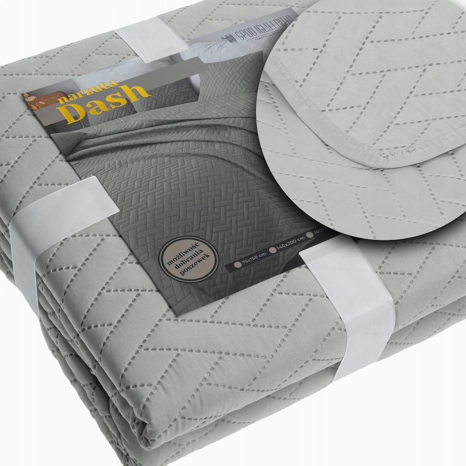 Narzuta na Łóżko 200 x 220 Pikowana Dash Srebrny Dwustronna Jednokolorowa