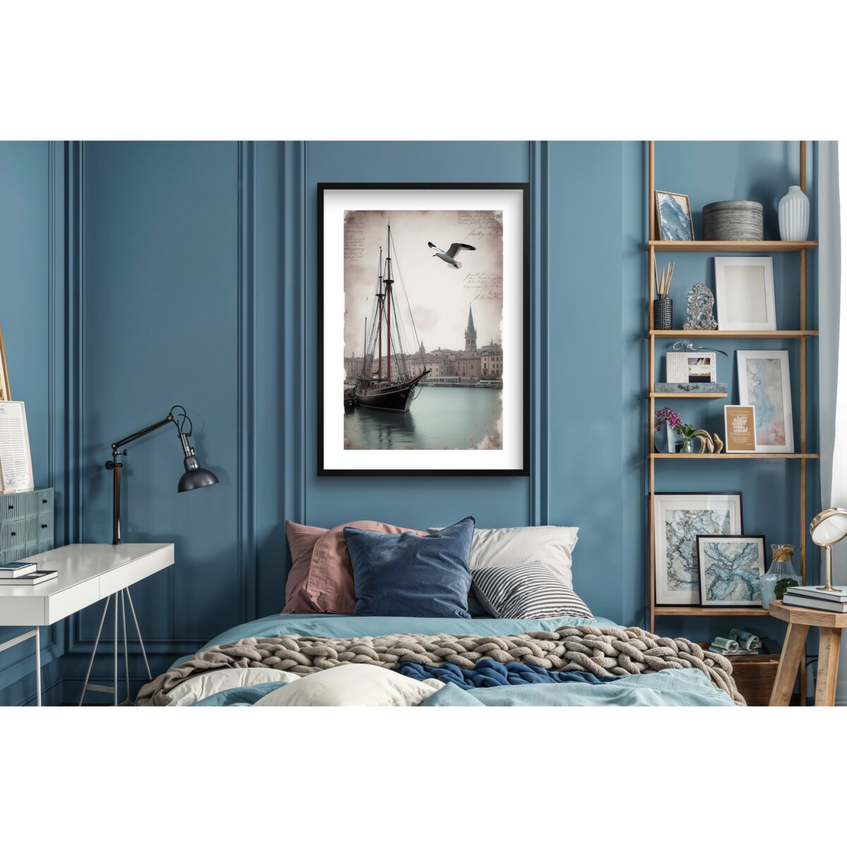 Plakat na ścianę do salonu Obraz ścienny Retro dekoracja w ramie 50x70