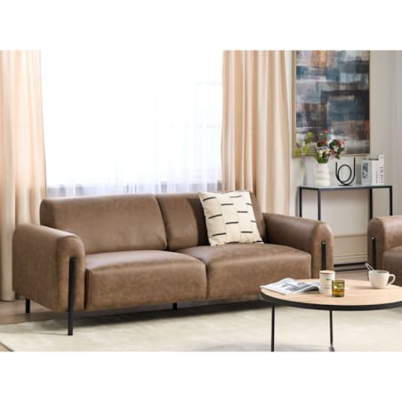 Sofa 3-osobowa brązowa ASKIM