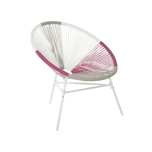 Krzesło z technorattanu wielokolorowe różowe ACAPULCO