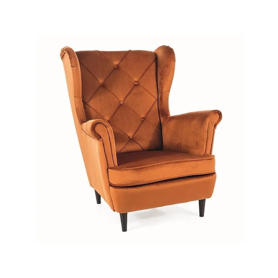 Fotel uszak LADY VELVET cynamonowy