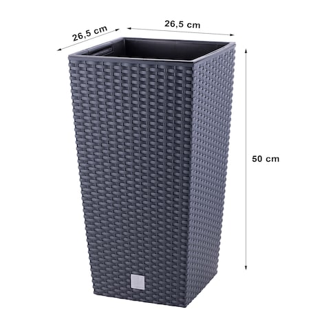 Doniczka Donica Ogrodowa Rattan Wysoka Wkład 50Cm