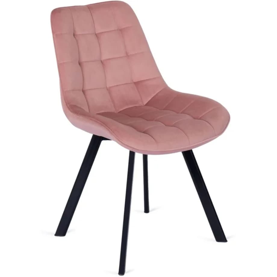Krzesło RICK Róż Tapicerowane do Jadalni Welurowe