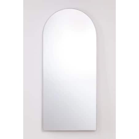 Lustro półowalne w metalowej ramie srebrne 80x180 cm Inys