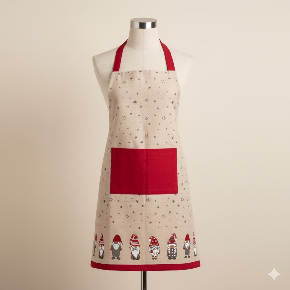 Bawełniany fartuch kuchenny z motywem świątecznym, 84 x 60 cm