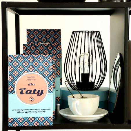 ZESTAW BOX PREZENTOWY UPOMINKOWY - 10 RÓŻNYCH HERBAT SYPANYCH W SASZETKACH - PREZENT UPOMINEK DLA TATY TEŚCIA NA DZIEŃ OJCA URODZINY