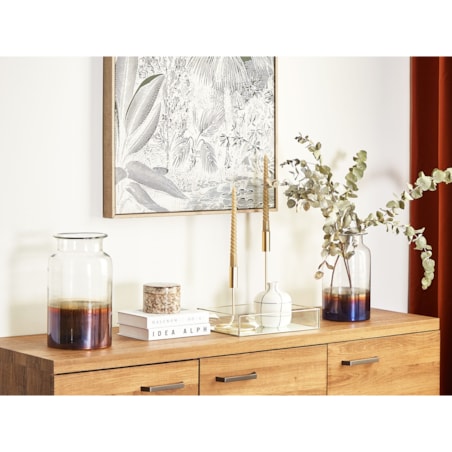 Wazon na kwiaty szklany 27 cm opalizujący wielokolorowy BHATURE