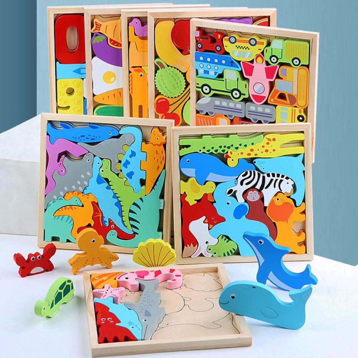 Puzzle drewniane - Pojazdy