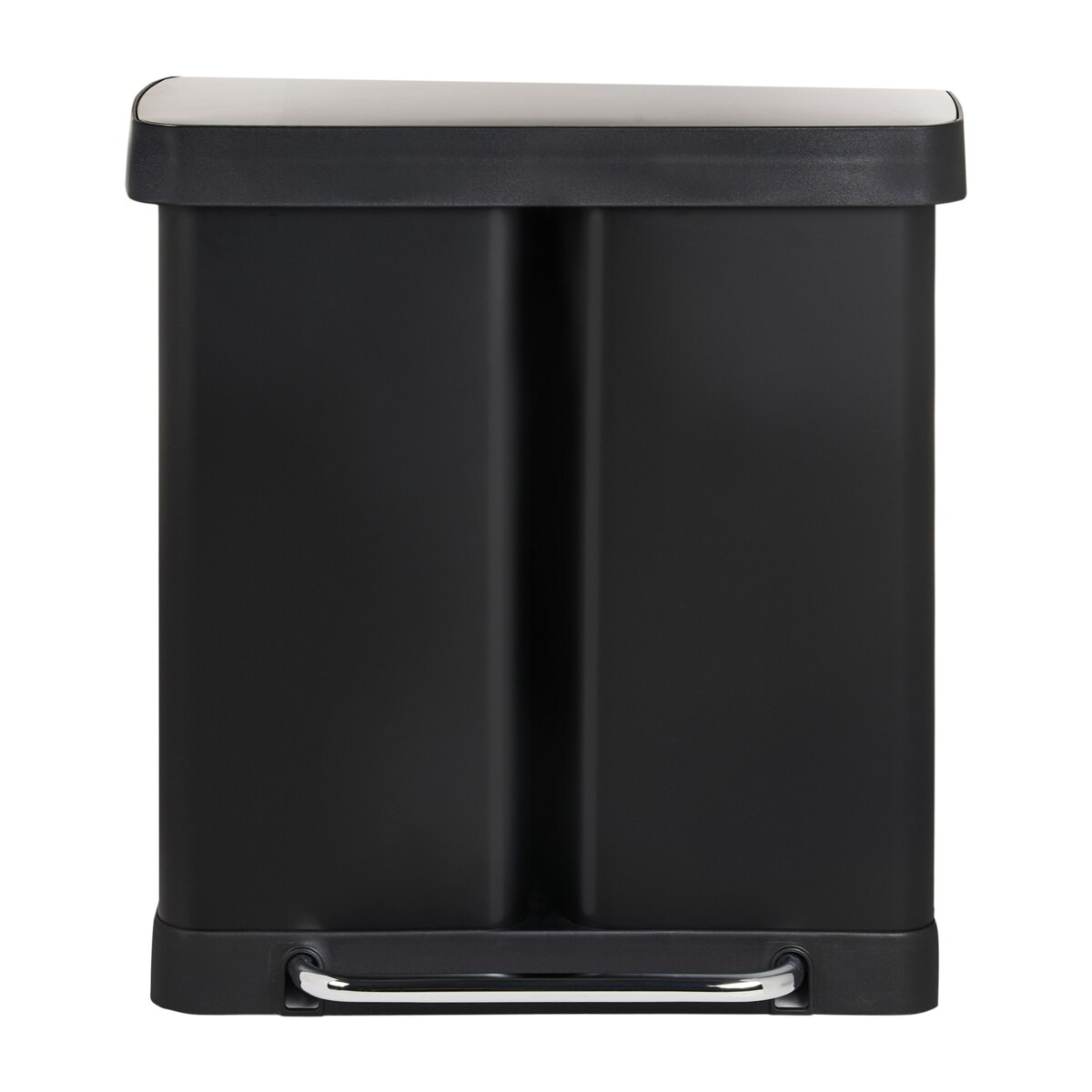 Kosz na śmieci z pedałem dwukomorowy 60 L ECOSORT Metal Czarny