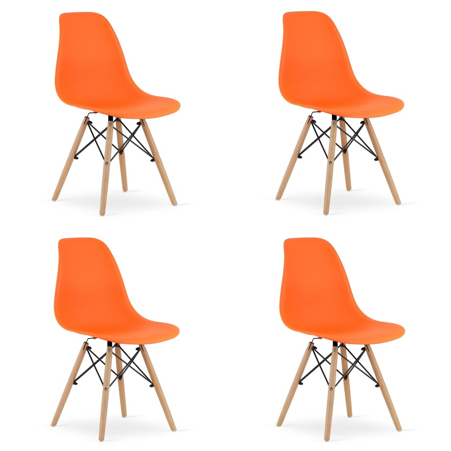 Krzesło Do Jadalni Kuchni Salonu Osaka Pomarańcz / Nogi Naturalne X 4