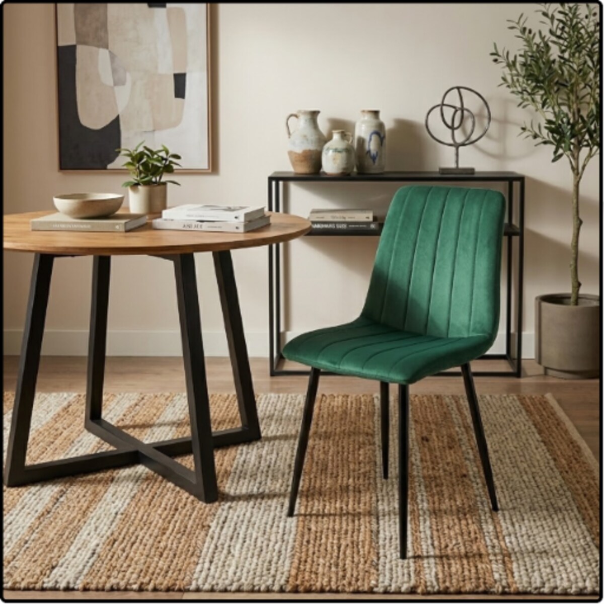 Krzesło welurowe pikowane tapicerowane metalowe nogi do jadalni salonu loft