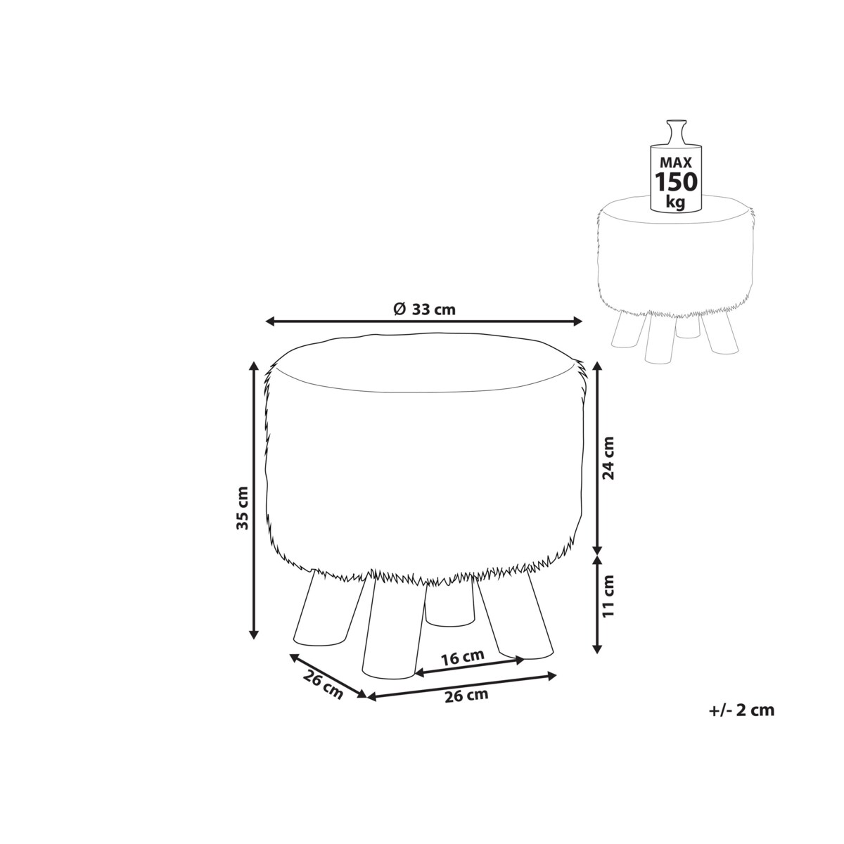 Stołek brązowo-beżowy TOPEKA