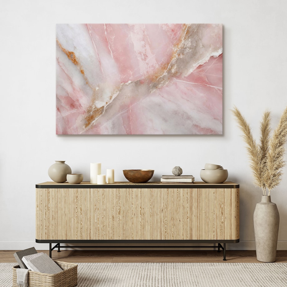 Obraz Różowy Marmur Abstrakcja Imitacja Kamienia 120x80cm