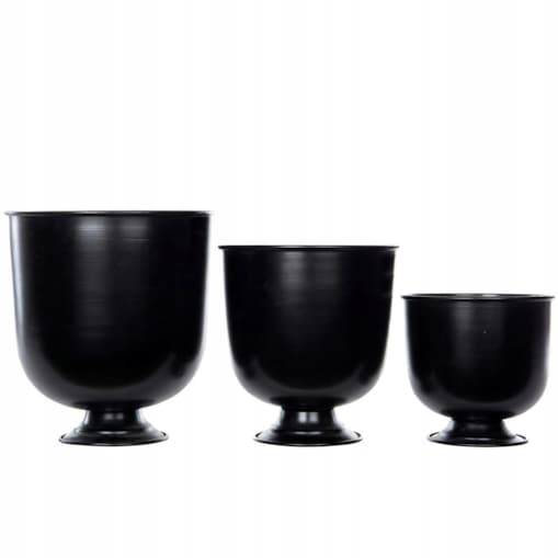 DONICZKA NA NÓŻCE KWIATY CZARNA LOFT NA BALKON TARAS BONSAI OSŁONKA 3 SZT.