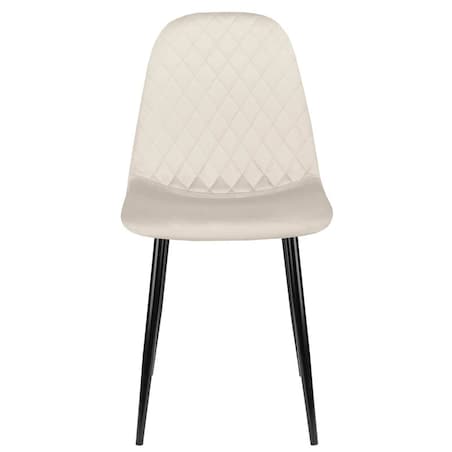Krzesło tapicerowane nowoczesne pikowane do salonu jadalni beżowe