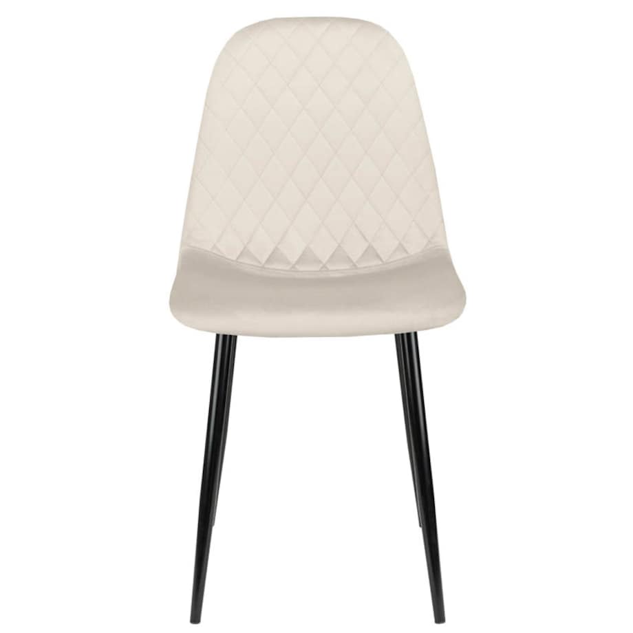 Krzesło tapicerowane nowoczesne pikowane do salonu jadalni beżowe