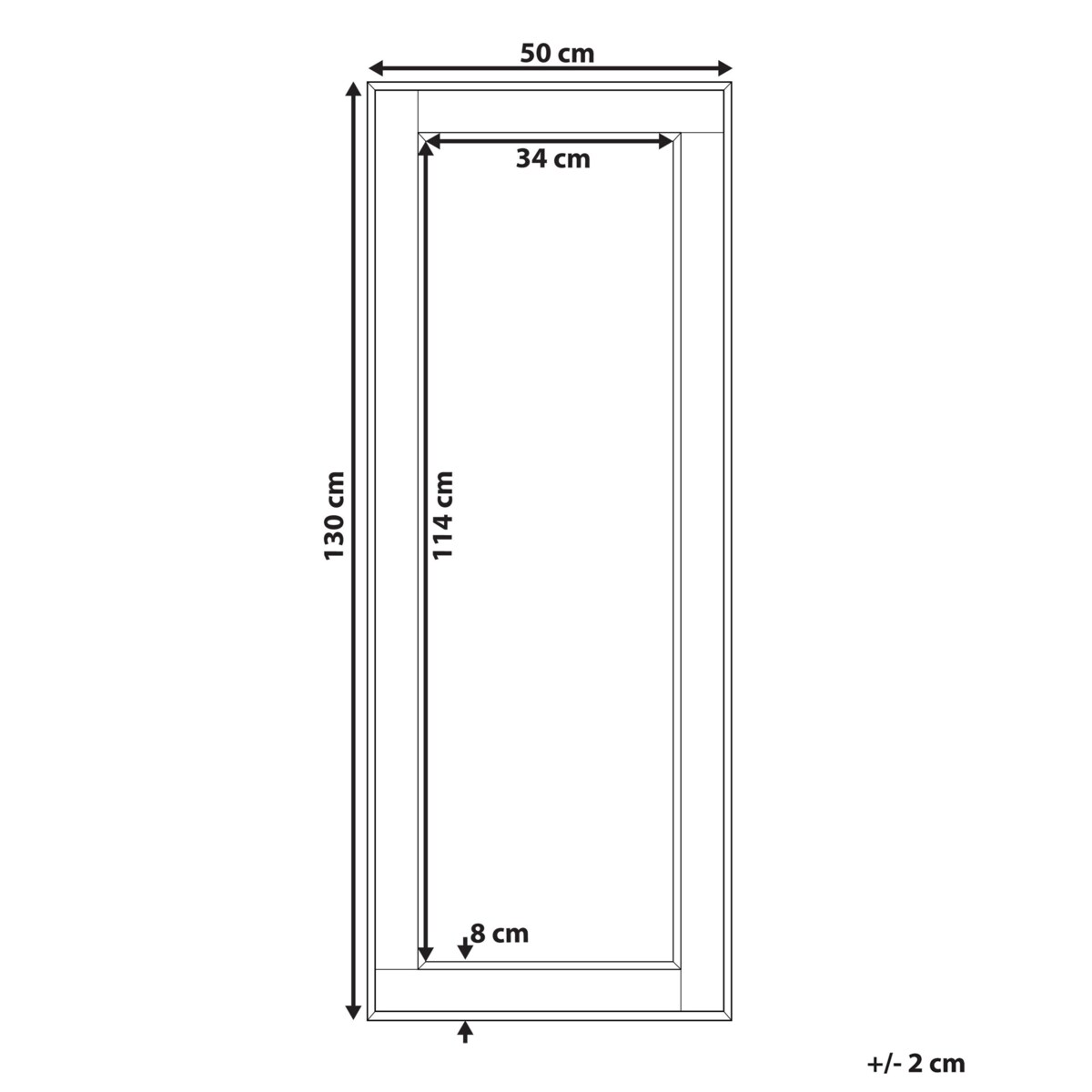 Lustro ścienne 50 x 130 cm srebrno-złote FENIOUX