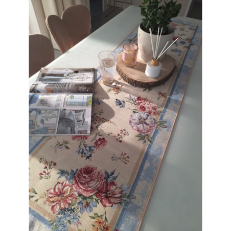 Bieżnik Na Stół 47X163 Cm Dekoracyjny Ozdobny Różany Ogród
