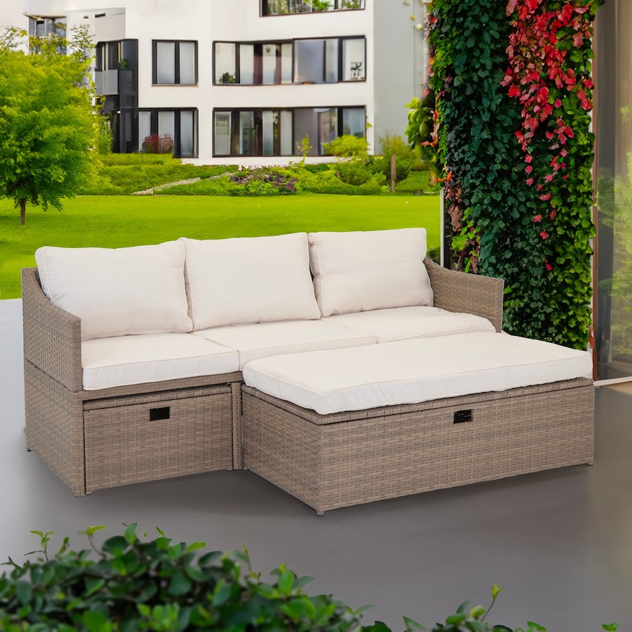 Modułowy zestaw mebli ogrodowych z technorattanu