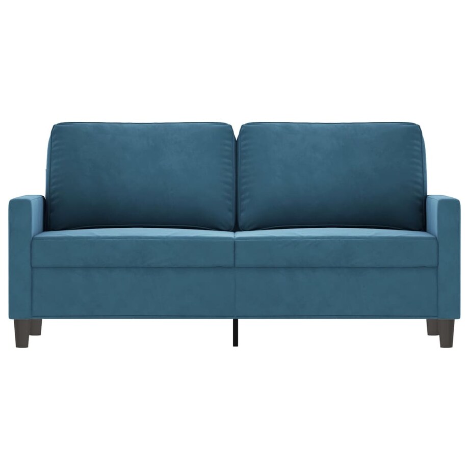 vidaXL Sofa 2-osobowa, niebieski, 140 cm, tapicerowana aksamitem