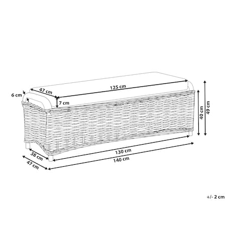 Otomana ogrodowa SUSUA 140 cm Rattan Naturalny