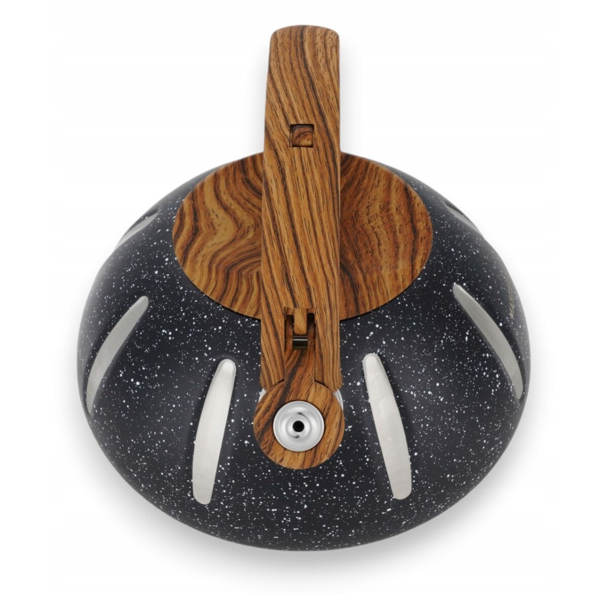 Duży Solidny Czarny Marmurkowy Czajnik Z Gwizdkiem Ze Stali 3L Indukcja Gaz