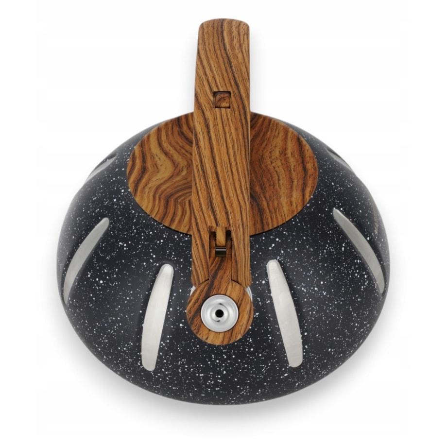 Duży Solidny Czarny Marmurkowy Czajnik Z Gwizdkiem Ze Stali 3L Indukcja Gaz