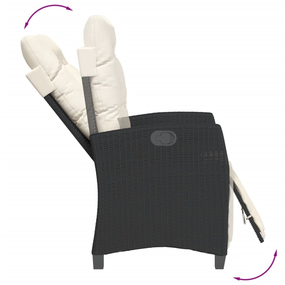 vidaXL 3-cz. zestaw mebli ogrodowych z poduszkami, czarny, rattan PE