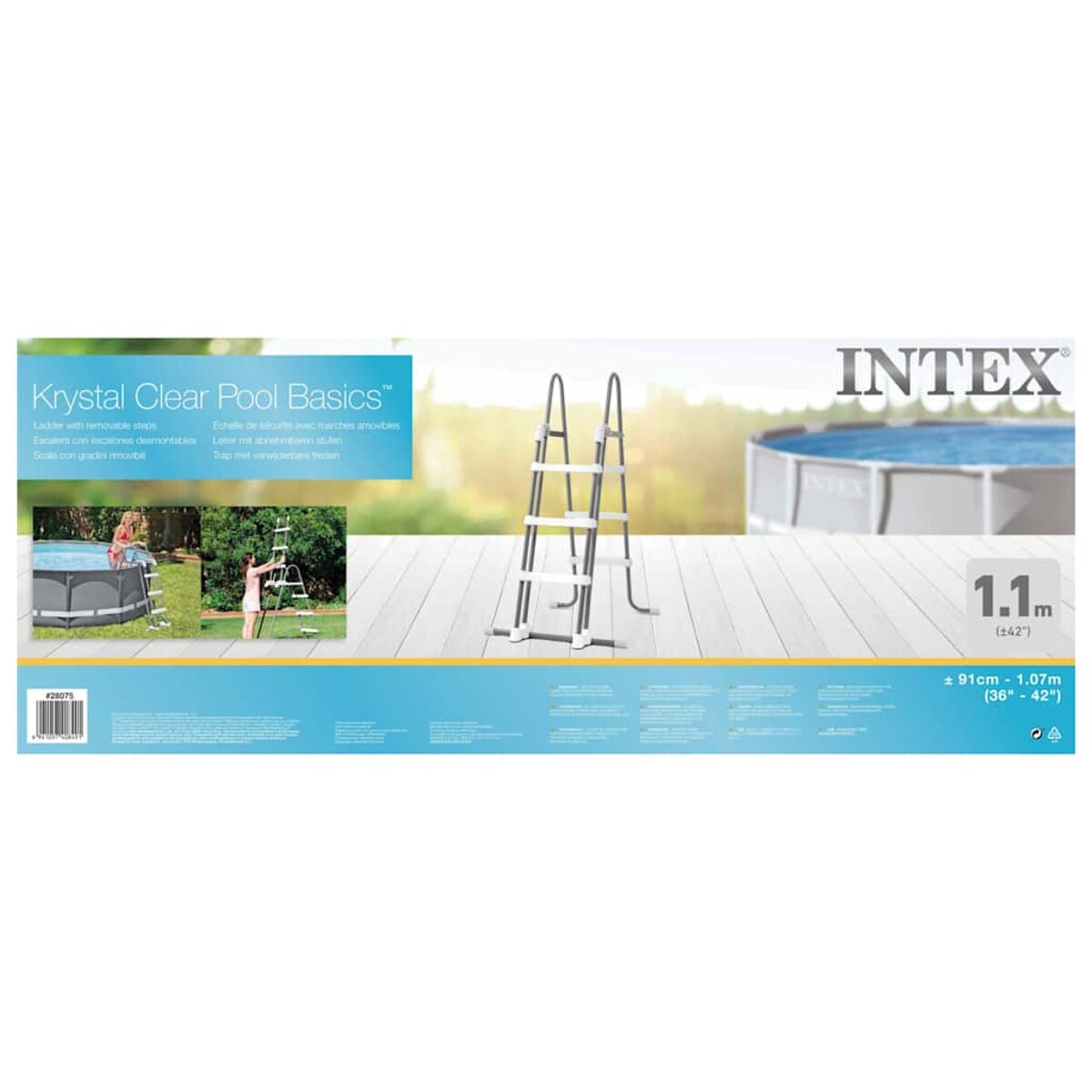 Intex 3-stopniowa drabinka do basenu, 91-107 cm