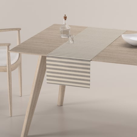 Bieżnik prostokątny 40x130 szaro-białe pasy (1,5cm)