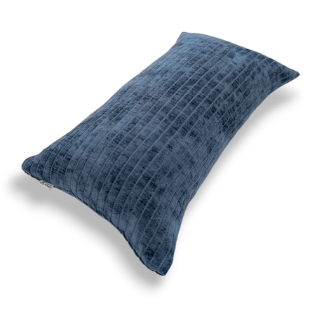 Granatowa poduszka dekoracyjna w prążki 30x50 Lines