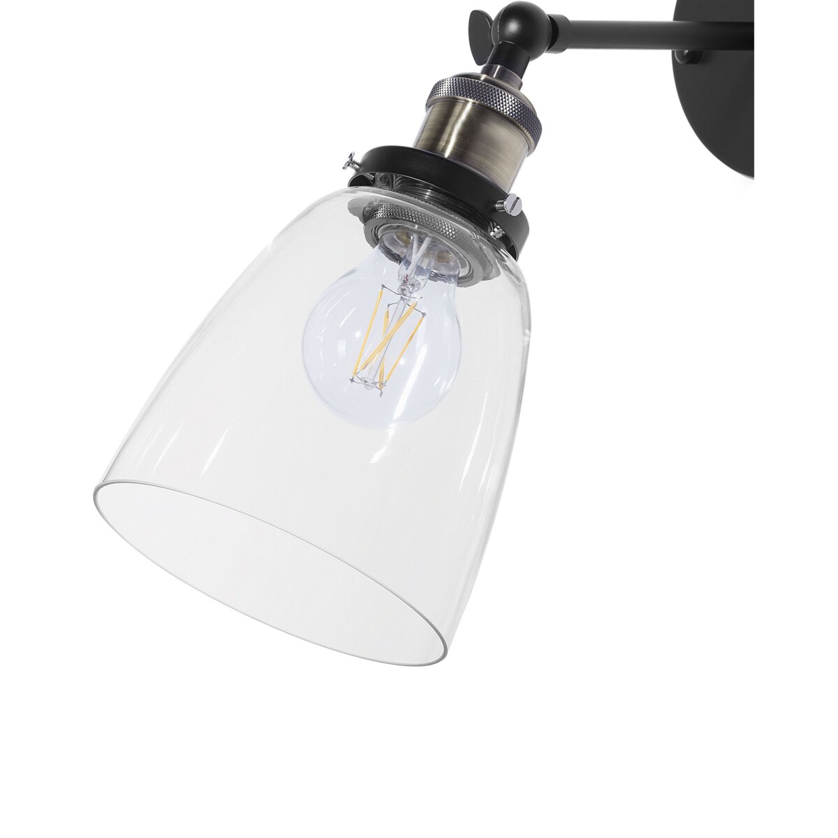 Zestaw 2 lamp ściennych LOVAT Regulowana Metal Przezroczysty Czarny