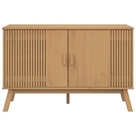 vidaXL Komoda OLDEN, brązowa, 114x43x73,5 cm, lite drewno sosnowe