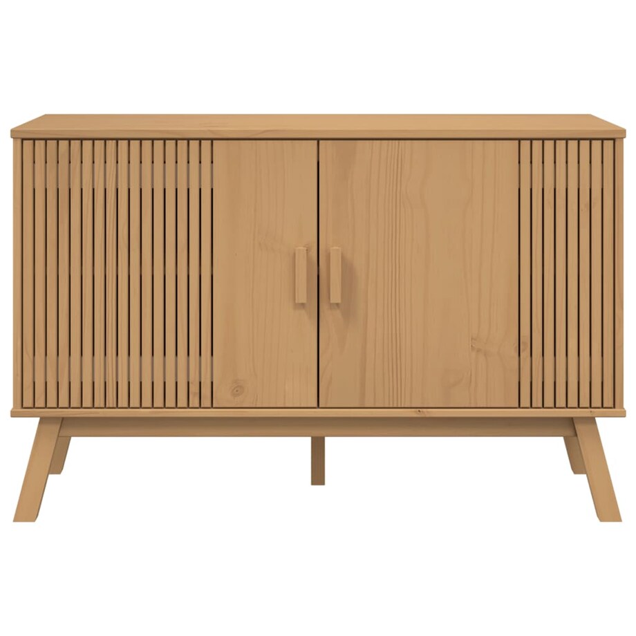 vidaXL Komoda OLDEN, brązowa, 114x43x73,5 cm, lite drewno sosnowe