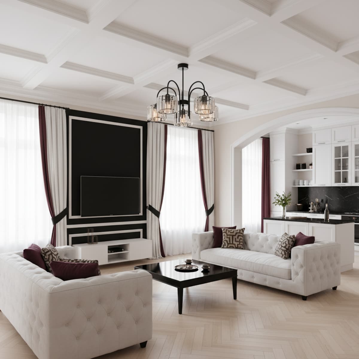 lampa sufitowa wisząca 5 punktowa edylit glamour