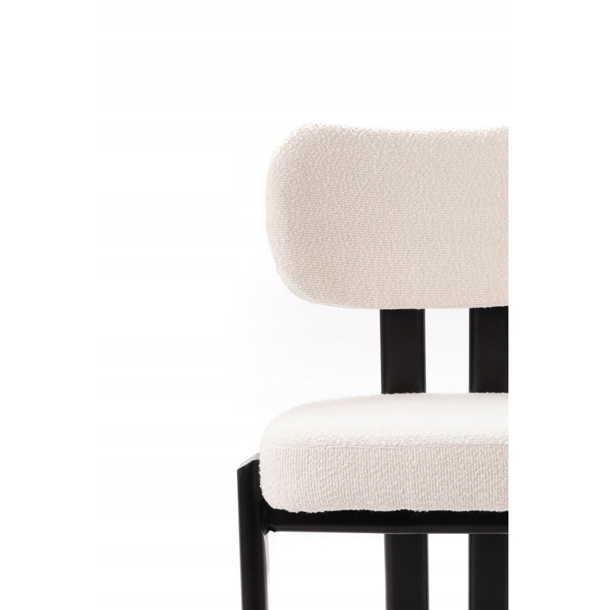 ZESTAW 2 SZTUK Krzesła LUNAR Biało-Czarne Tapicerowane Nowoczesne Loft