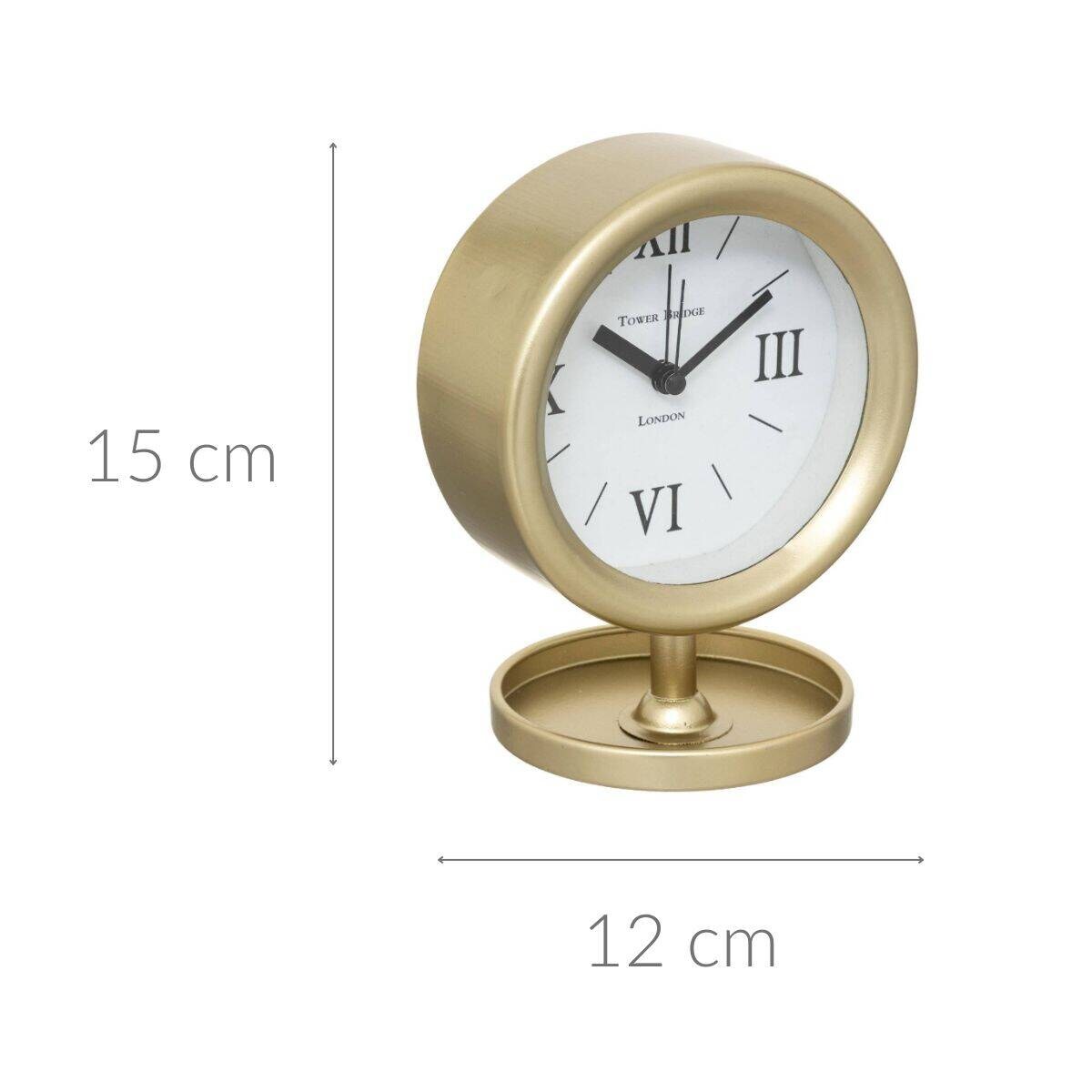 Zegar stojący na komodę Marion, złoty, Ø 12 cm