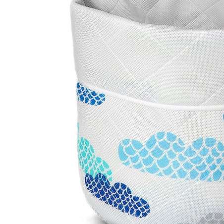 Kosz na zabawki dla dzieci duży Basket 60 x 80 cm - Białe Chmurki