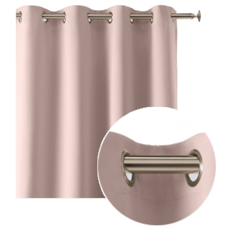 Zasłona Gotowa Pudrowy Róż 140 x 280 Przelotki Kółka Półzaciemniająca Gładka
