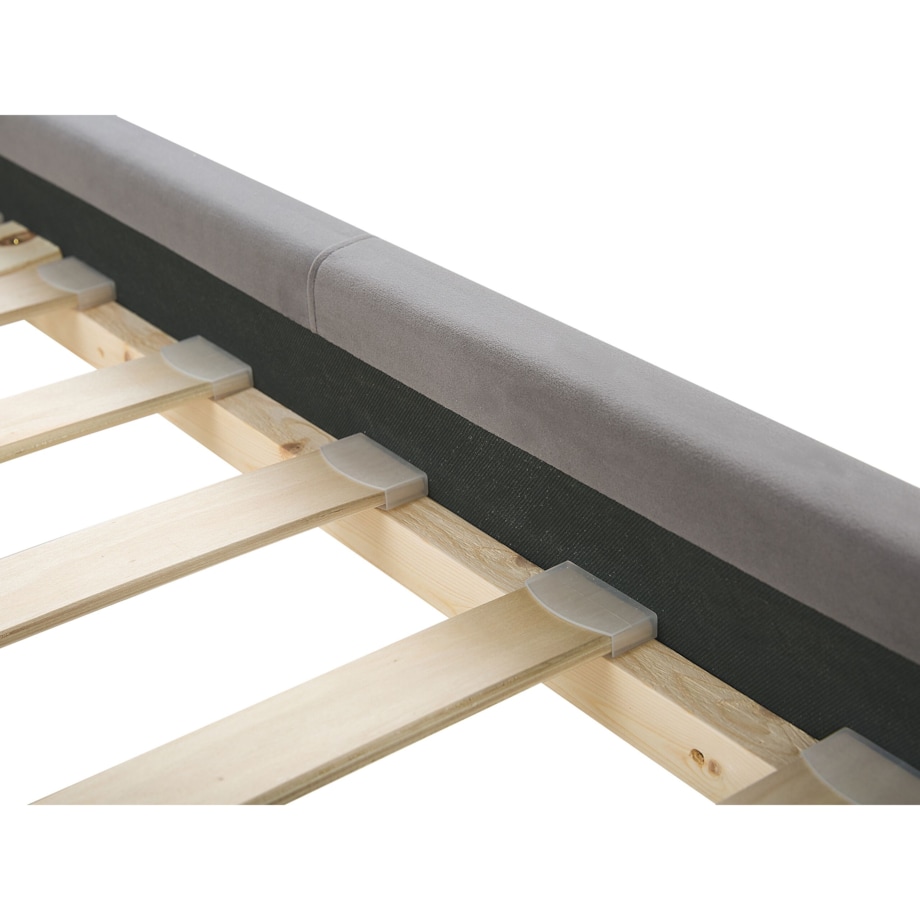 Łóżko welurowe 180 x 200 cm szare AMBERT