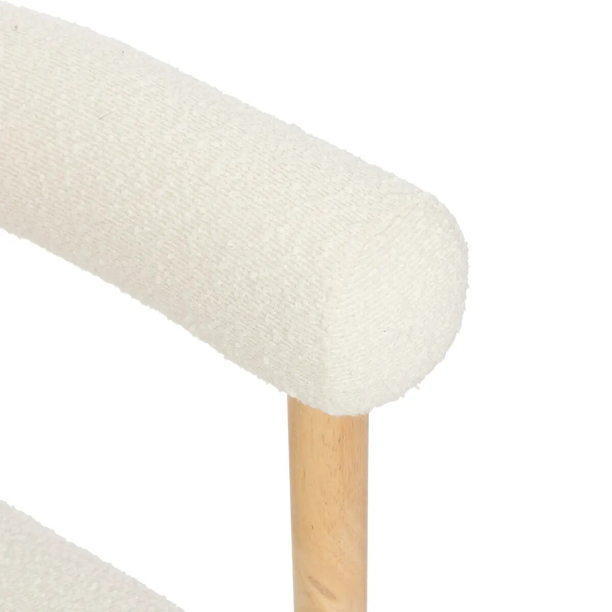 Krzesło z podłokietnikami, drewno, bouclé Adria