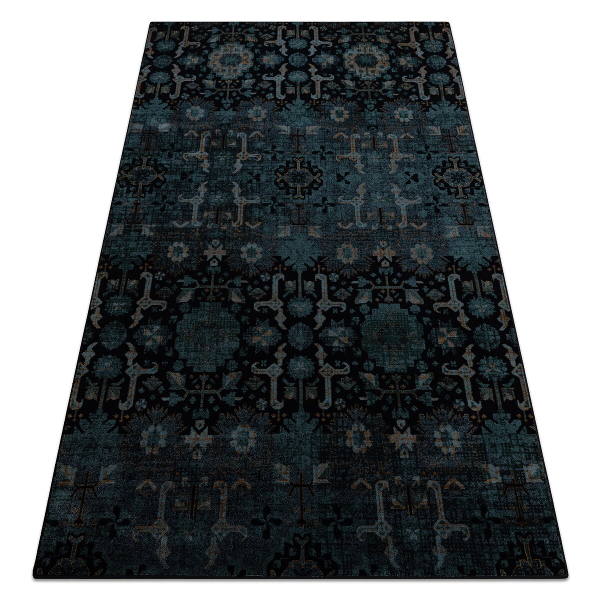 Dywan wełniany OMEGA KARAJA kwiaty granat 200x300 cm