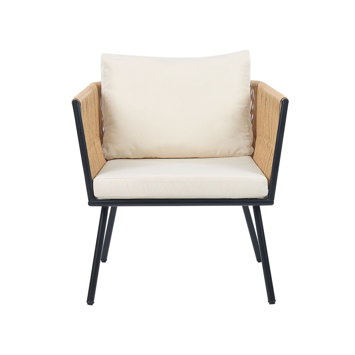 Zestaw mebli balkonowych z technorattanu naturalny z białym GARGANO