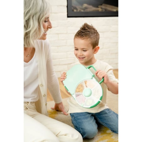 GOBE 2IN1 LUNCHBOX & SNACK SPINNER śniadaniówka dla dzieci, Sage Green