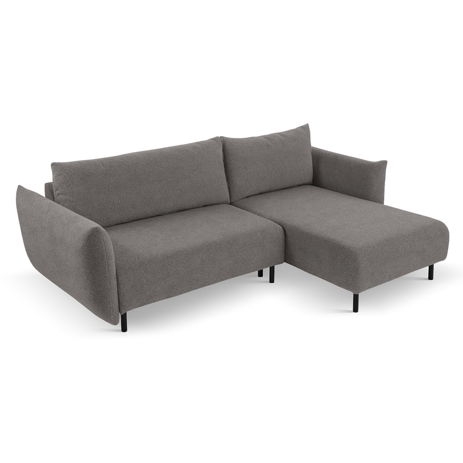 Narożnik DELI z funkcją spania na nóżkach, prawostronny, szary