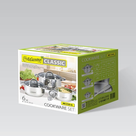 Zestaw garnków garnki komplet 6-ele 1.5L / 3L / 5L MAESTRO